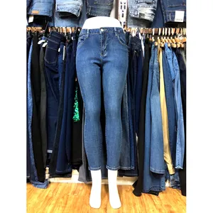 Calças jeans femininas clássicas, calça elástica casual verão 2020