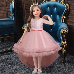 Vestido de Tul Rojo para Niña, Cuello Redondo, Corte en A, Vestido de Princesa para Dama de Honor, Disfraz de Fiesta Infantil - Product Image 2