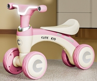 Mini vélo d'équilibre mignon 3-en-1 pour enfants de 1 à 3 ans, voiture électrique à roulettes avec toboggan pour tout-petits, fabriqué en plastique durable