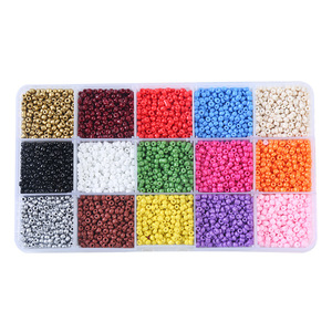15-Compartment Glass Seed <b>Beads</b> 15 Colors Mixed DIY Jewelry Making Kit Bracelet Tools With Clasps And Wire Cutter - Product Image 5