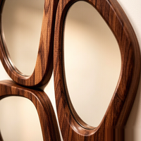 Miroir mural irrégulier en bois massif de style Art déco moderne, nouveau miroir décoratif pour salon, Teruier