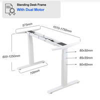 2HF3A Cadre de bureau d'étude électrique amélioré 90x60mm avec pieds tubulaires réglables en hauteur, double moteur