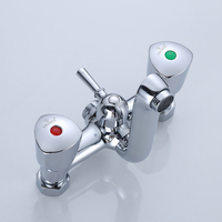 Robinet de douche à double poignée en laiton chromé poli LEOMIX 1130g