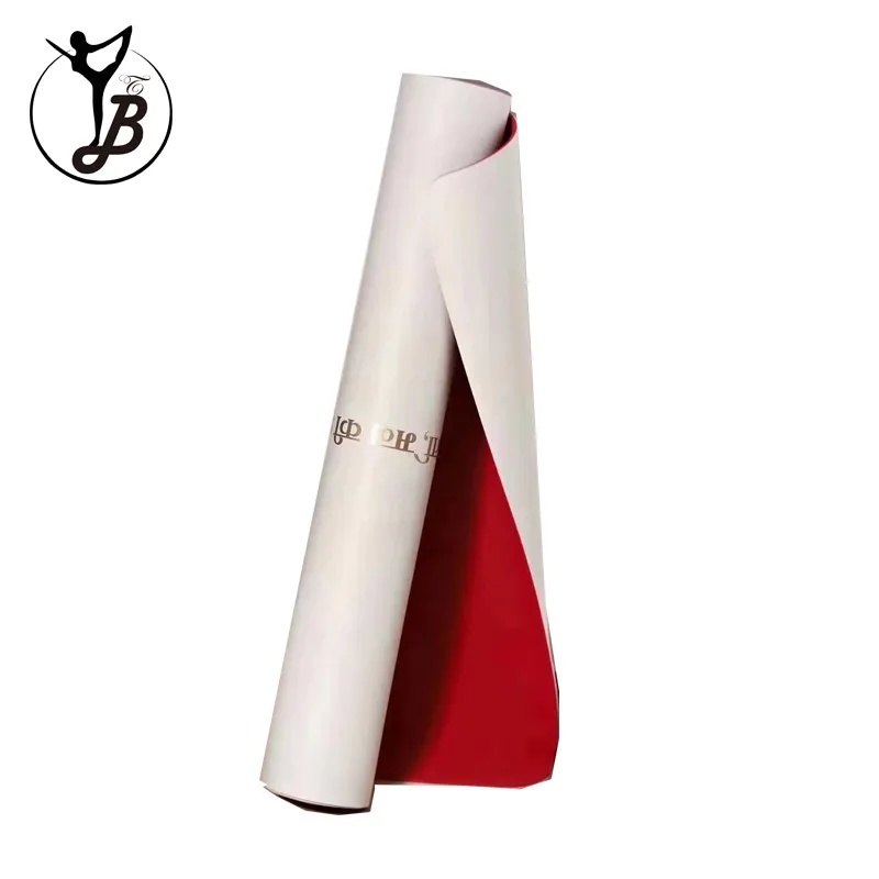 High Quality Red Natural Rubber Eco Friendly Gold Printed Yoga Mats