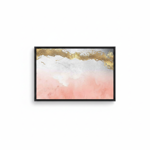 Pink and Gold Marble Canvas Print: Contemporary Wall Art,<b>BLACK</b> <b>FRAMED</b> CANVAS - Product Image 2