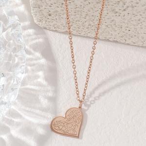 Colliers en acier inoxydable avec pendentif en forme de cœur et lettres arabes, bijoux religieux, islamique, musulman, luxe, vente en gros - Product Image 4