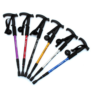 Bastones de Senderismo Cleye de Aleación de Aluminio Telescópicos con Absorción de Impactos y Mango en T, Equipo de Trekking para Exteriores - Product Image 4