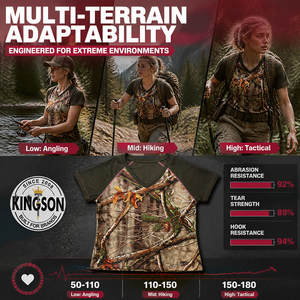 T-shirts d'été pour femmes à col en V, personnalisables avec impression par sublimation intégrale, faible MOQ, pour la chasse, la randonnée, le camping, imprimé <span class=keywords><strong>camouflage</strong></span> numérique - Product Image 3