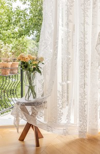 Nuova luce estiva di lusso di lusso <span class=keywords><strong>pizzo</strong></span> <span class=keywords><strong>francese</strong></span> Semi oscurante balcone soggiorno schermo tenda trasparente - Product Image 2