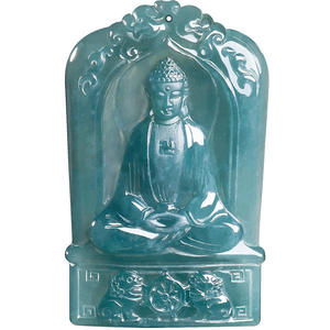 หยกธรรมชาติสีน้ำเงินหยกพระอมิตาภพ จี้หยกสำหรับผู้ชายและผู้หญิง พร้อมใบรับรองการประเมินคุณภาพ ดีไซน์ดั้งเดิม E065 - Product Image 5