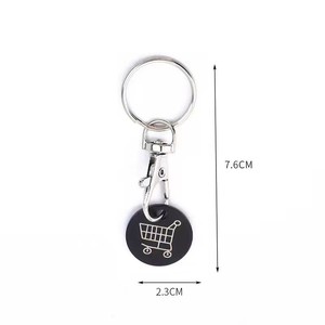 1 pièce <span class=keywords><strong>Jetons</strong></span> de chariot de supermarché universels en acier inoxydable, petits, portables, porte-clés, ornement décoratif - Product Image 3
