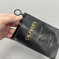 Mini bolsas con cierre de cremallera impresas personalizadas en negro mate para anillo, bolsa de cosméticos de plástico pequeña de PVC, bolsa de joyería con cremallera, embalaje