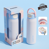 Bouteille d'eau personnalisée 2026, idéale pour les voyages, avec remplissage rapide et couvercle à paille, 100 % étanche, pour la gym, avec anse de transport