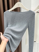 Pull en maille à col rond pour femme, haut à manches longues, couche intérieure douce, tenue de travail simple et haut de gamme