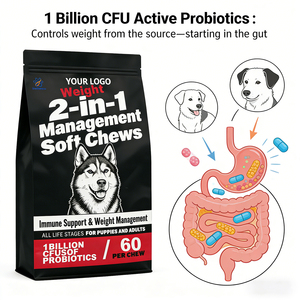 Suplemen Penurun Berat Badan Anjing OEM/ODM Soft Chews dengan 1 Miliar Probiotik untuk Metabolisme Sehat & Otot Ramping - Product Image 2