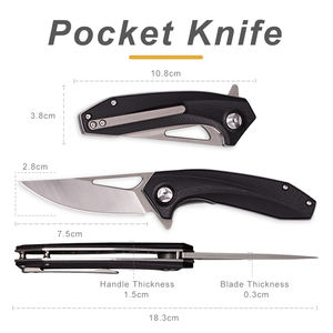 Couteau d'auto-<span class=keywords><strong>défense</strong></span> D2 en acier au carbone, professionnel, de poche, tactique et pliable - Product Image 2