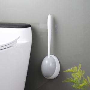 Accesorios de Baño al por Mayor, Juego de Escobilla y Soporte para Inodoro de Silicona, Montado en la Pared - Product Image 4