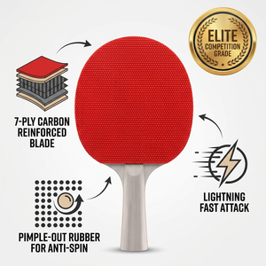 Raquette <span class=keywords><strong>de</strong></span> tennis <span class=keywords><strong>de</strong></span> table professionnelle haute performance en fibre <span class=keywords><strong>de</strong></span> carbone, 7 plis, pour compétition - Product Image 4