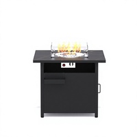 Brasero carré en aluminium personnalisable, résistant à la rouille, résistant aux intempéries, table de feu extérieure avec rangement dissimulé pour réservoir de propane
