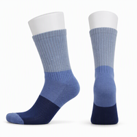 Chaussettes de sport pour hommes, à blocs de couleur, avec bord côtelé, respirantes, pour la course et l'entraînement, ajustement anatomique, coussinées, décontractées