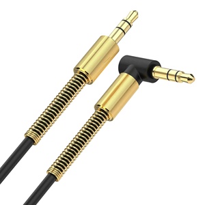 90 gradi A Destra Angolo di Metallo Primavera <span class=keywords><strong>Maschio</strong></span> A <span class=keywords><strong>Maschio</strong></span> 3.5mm <span class=keywords><strong>jack</strong></span> Aux Cavo Audio Stereo Per Il Telefono e Auto audio - Product Image 4