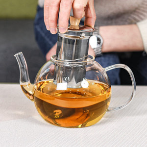 Bán Hàng nóng kính ấm trà Stovetop 36 oz, Borosilicate rõ ràng <span class=keywords><strong>Tea</strong></span> Kettle với có thể tháo rời 18/8 thép không gỉ <span class=keywords><strong>Infuser</strong></span> - Product Image 3