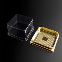 Transparente quadratische Kunststoff-Mooncake-Präsentationsbox aus PET für Muffins, Gebäck, Desserts und Eigelb-Puffs – Aufbewahrungsbox