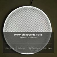 Plaque de guidage lumineux (LGP) en acrylique PMMA personnalisée, ronde ou carrée, avec marquage laser pour panneaux LED, luminaires de plafond et muraux, et caissons lumineux publicitaires
