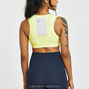 <span class=keywords><strong>Sujetador</strong></span> <span class=keywords><strong>Deportivo</strong></span> Personalizado con Diseño Propio, para Gimnasio, Yoga, Fitness, Alto Impacto, con Relleno, para Mujer, con Bolsillos para Teléfono - Product Image 6