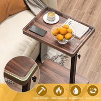 Soporte en Forma de C con Altura Ajustable 360° ° Mesa Auxiliar Giratoria para TV con Ruedas para Espacios Pequeños, Mesa de Centro para Sofá, Silla de Noche
