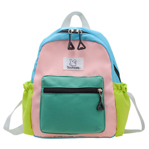 Mochila ligera para jardín de infantes, nueva mochila infantil de colores contrastantes, mochila de lona moderna y linda para bebés - Product Image 5