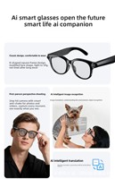 Lunettes de lecture intelligentes classiques avec caméra HD, enregistrement photo et vidéo, commande vocale et traduction pour les voyages en extérieur et les affaires