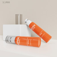 Emballage de flacon pompe sans air pour produits de soin de la peau, crème solaire, fond de teint, base de maquillage, lotion corporelle, crème pour le visage, en flacon rond de 80 ml et 100 ml, marque privée