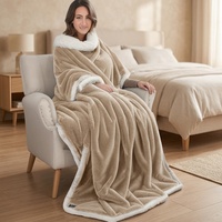 Couverture chauffante matelassée en flanelle lavable, utilisable quatre saisons, 8 niveaux de chauffe, autonomie 2-10 heures, poche pour les pieds, portable et pliable