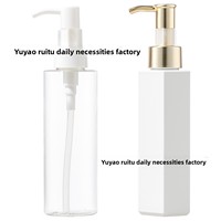 Flacon pompe hexagonal en PETG de 150 ml pour huile nettoyante, lotion, shampoing avec finition estampage à chaud et bronzage
