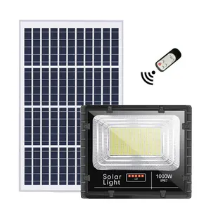 सौर ऊर्जा आउटडोर लैंप रडार सेंसर रिमोट IP65 वॉटरप्रूफ 100W 200W 300W 500W एलईडी सोलर फ्लड लाइट स्पॉट लाइटिंग