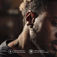 Boucles d'oreilles créoles Iced Out en argent sterling S925 plaqué or 14K, hypoallergéniques, style Hip Hop, avec zircone cubique 5A, pour hommes et femmes