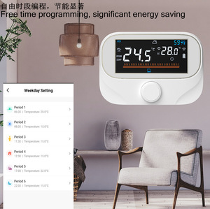 WiFi Thermostat intelligent sans fil Alexa <span class=keywords><strong>Google</strong></span> <span class=keywords><strong>Nest</strong></span> Apprentissage Programmable pour les systèmes de chauffage par le sol Maison Appartement Chambre sans fil - Product Image 5