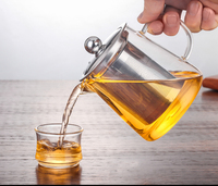 Service à thé en verre, théière en verre, infuseur à thé en verre borosilicate avec infuseur amovible, offre spéciale