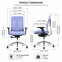 Chaise de bureau exécutive moderne en tissu réglable, ergonomique, pour travaux informatiques, idéale pour les entreprises, les hôpitaux et les ateliers