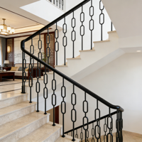 Balustres modernes en fer double ovale, meneaux métalliques pour escalier, poteaux d'escalier en métal pour villa