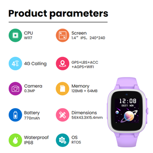 Montre connectée pour enfants avec carte SIM 4G, suivi GPS, appel vidéo HD, IP68, SOS pour enfants - Product Image 2