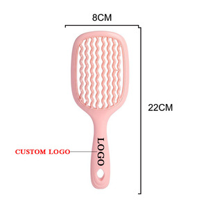 Nouvelle conception de peigne à cheveux creux en plastique, brosse à démêler les cheveux humides et secs, brosse à cheveux ventilée incurvée de haute qualité pour femmes - Product Image 2