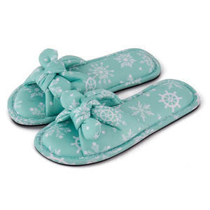 Lin personnalisé dames pantoufles chambre à coucher bout ouvert pantoufles sandales <span class=keywords><strong>anti</strong></span>-dérapant intérieur belle jolie fille nœud papillon pantoufles pour les femmes - Product Image 1