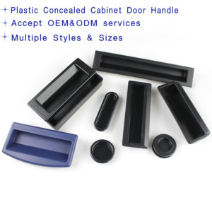<strong>Black</strong> Kitchen Cabinet Closet <strong>Door</strong> Finger Pull Plastic Recessed Invisible Cupboard Sliding <strong>Door</strong> Pulls Handle - Product Image 6