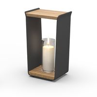 Lampu lilin besar hitam untuk tangga taman, mudah dikirim, logo dapat dikustomisasi