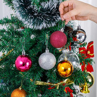 Boules de Noël en plastique, décorations colorées suspendues pour arbre de Noël, vente en gros