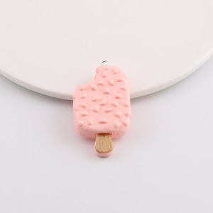 Cute <b>Bite</b> Sized Ice Cream Resin Toy Keychain Bag Charm DIY Jewelry Accessory Fresh Milk Chocolate Strawberry Flavor - Product Image 3