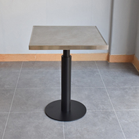 Tables de restaurant, table de restaurant commerciale, table en acier inoxydable pour restaurant, table carrée en acier avec plateau en pierre pour la restauration