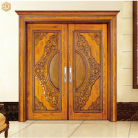 Portes en bois massif de conception moderne de luxe pour portes d'entrée insonorisées de Villa et de maison